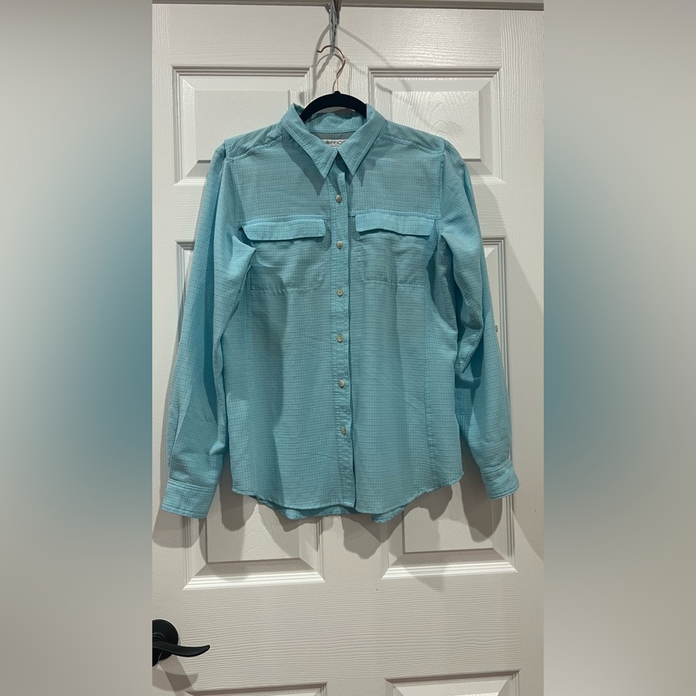 ExOfficio Women's Rotova Casual Long Sleeve Shirt, SZ Small Made In Malaysia